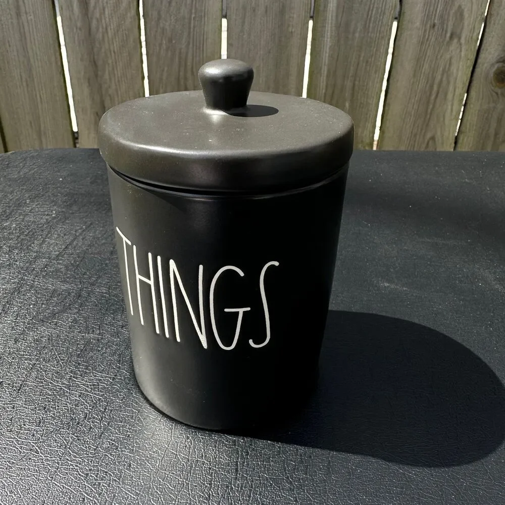 Rae Dunn Things Bath Cotton Jar